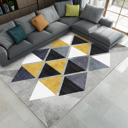 Frendorf | Mode Nordic Teppich Multi-Farben 3D Geometrisch Gedruckter Teppich Anti-Rutsch Rücken Waschbar Tierfreundlicher Teppich für Wohnzimmer