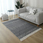 Ekletisches Wohnzimmerteppich Mehrfarbig Geometrisch Bedruckter Indoor Teppich Jute Rutschfeste Unterlage Pflegeleichter Bereichsteppich mit Quaste