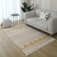 Ekletisches Wohnzimmerteppich Mehrfarbig Geometrisch Bedruckter Indoor Teppich Jute Rutschfeste Unterlage Pflegeleichter Bereichsteppich mit Quaste