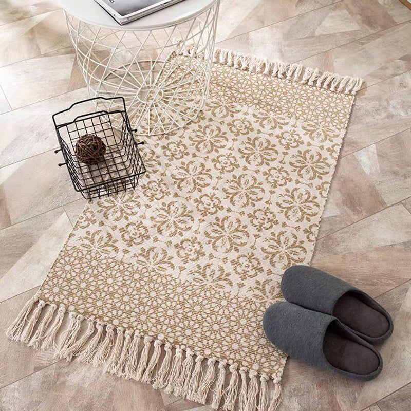Multi Color Comfort Teppich Jute Geometrisch Gedruckter Bereichsteppich Pflegeleicht Fleckenresistenter Haustierfreundlicher Teppich mit Fransen für das Schlafzimmer