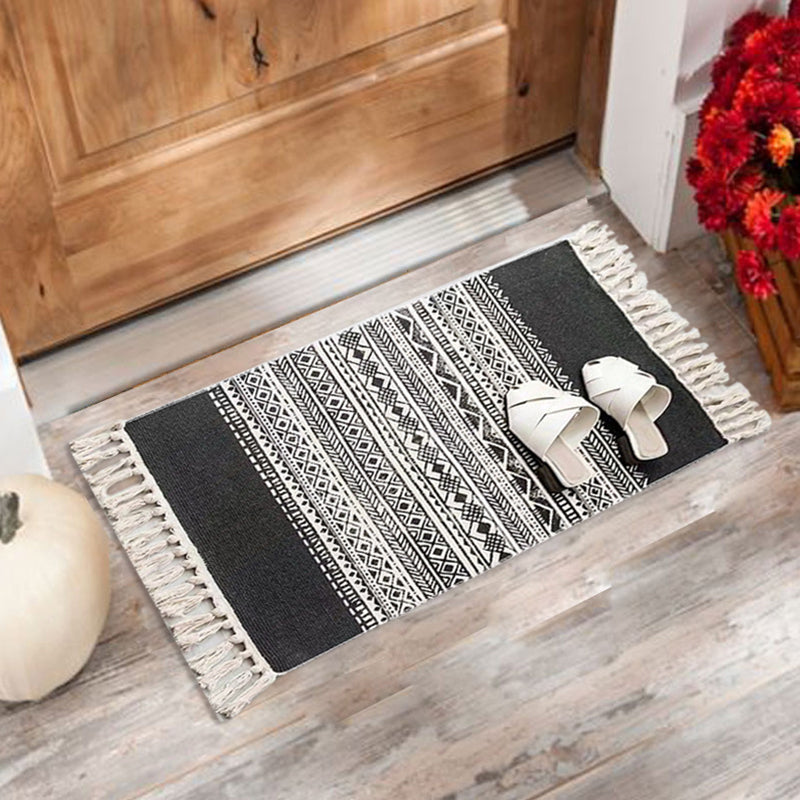 Multi Color Comfort Teppich Jute Geometrisch Gedruckter Bereichsteppich Pflegeleicht Fleckenresistenter Haustierfreundlicher Teppich mit Fransen für das Schlafzimmer