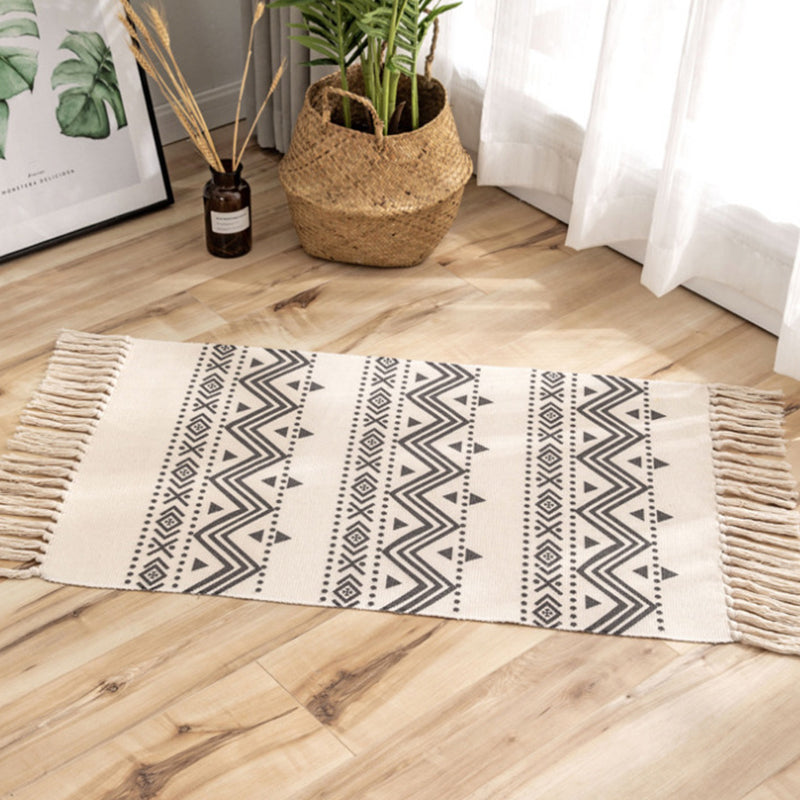 Multi Color Comfort Teppich Jute Geometrisch Gedruckter Bereichsteppich Pflegeleicht Fleckenresistenter Haustierfreundlicher Teppich mit Fransen für das Schlafzimmer
