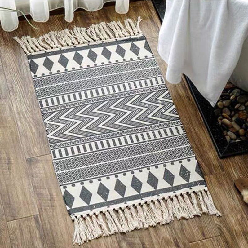 Multi Color Comfort Teppich Jute Geometrisch Gedruckter Bereichsteppich Pflegeleicht Fleckenresistenter Haustierfreundlicher Teppich mit Fransen für das Schlafzimmer