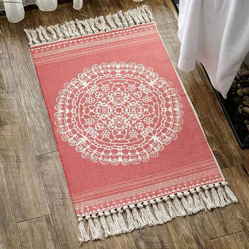 Multi Color Comfort Teppich Jute Geometrisch Gedruckter Bereichsteppich Pflegeleicht Fleckenresistenter Haustierfreundlicher Teppich mit Fransen für das Schlafzimmer
