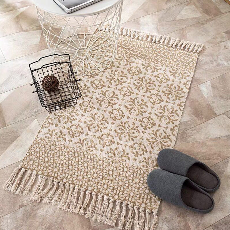 Multi Color Comfort Teppich Jute Geometrisch Gedruckter Bereichsteppich Pflegeleicht Fleckenresistenter Haustierfreundlicher Teppich mit Fransen für das Schlafzimmer