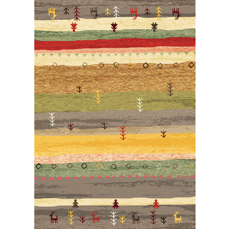 Frendorf | Boho Wohnzimmerteppich Multi-farbiges Karomuster Gedruckter Indoor Teppich Synthetisch Rutschfeste Unterlage Haustierfreundlicher Teppich