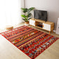 Frendorf | Boho-Chic Streifen Gedruckter Teppich Multi-Farbiger Polyester Bereich Teppich Anti-Rutsch Rückseite Haustierfreundlich Bereich Teppich für Wohnzimmer