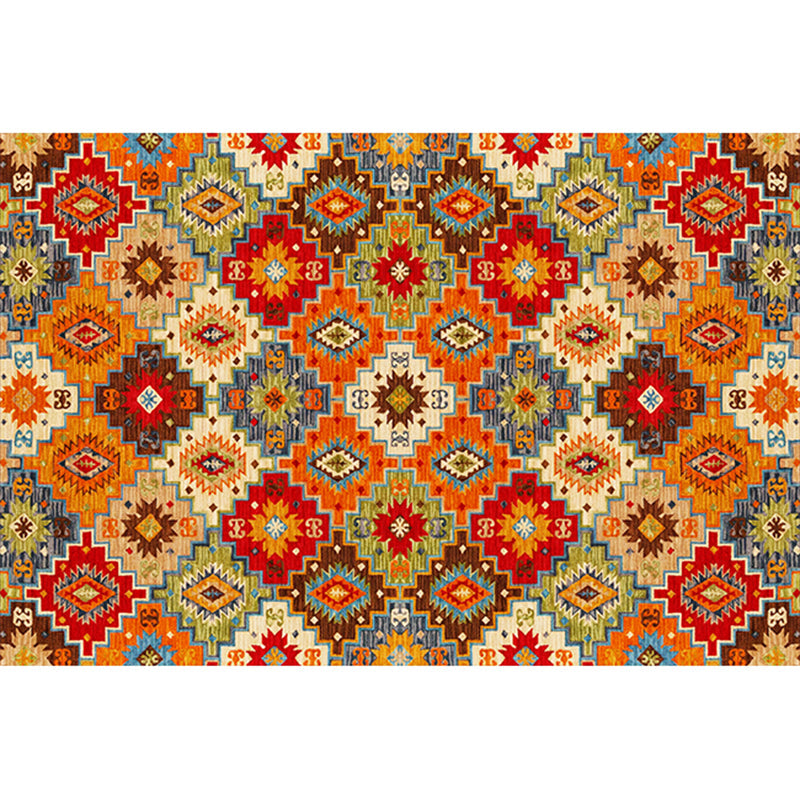 Frendorf | Boho-Chic Streifen Gedruckter Teppich Multi-Farbiger Polyester Bereich Teppich Anti-Rutsch Rückseite Haustierfreundlich Bereich Teppich für Wohnzimmer