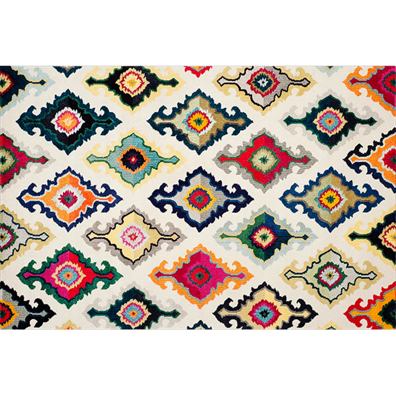 Frendorf | Boho-Chic Streifen Gedruckter Teppich Multi-Farbiger Polyester Bereich Teppich Anti-Rutsch Rückseite Haustierfreundlich Bereich Teppich für Wohnzimmer