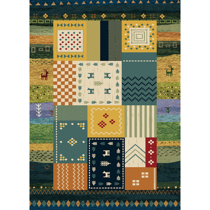 Frendorf | Boho Parlor Teppich Mehrfarbig Geometrisch Gedruckt Bereich Teppich Synthetisch Rutschfest Haustierfreundlich Einfache Pflege Innen Teppich