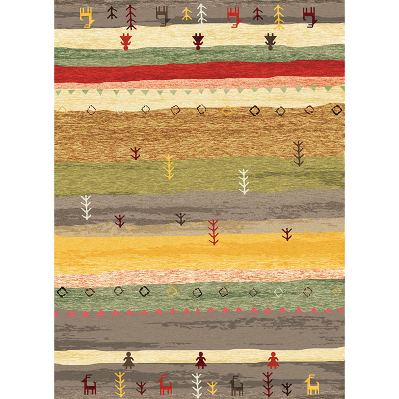 Frendorf | Boho Parlor Teppich Mehrfarbig Geometrisch Gedruckt Bereich Teppich Synthetisch Rutschfest Haustierfreundlich Einfache Pflege Innen Teppich