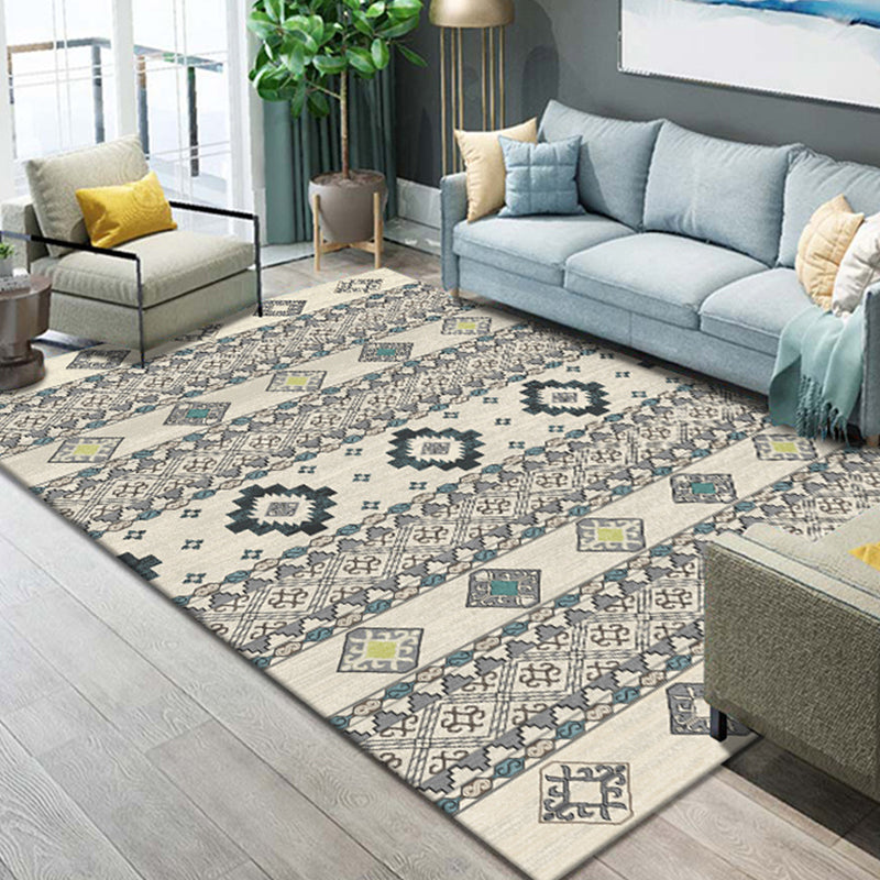 Frendorf | Funky Wohnzimmer Teppich Mehrfarbig Geometrisches Muster Bereichsteppich Synthetisch Haustierfreundlich Fleckenbeständig Waschbar Innen Teppich