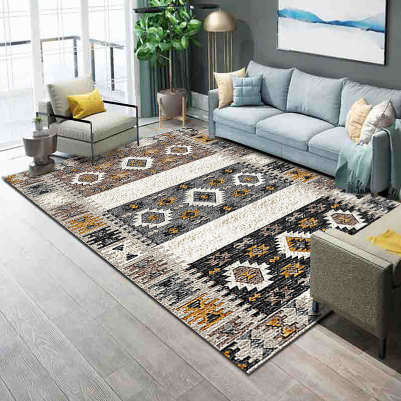 Frendorf | Funky Wohnzimmer Teppich Mehrfarbig Geometrisches Muster Bereichsteppich Synthetisch Haustierfreundlich Fleckenbeständig Waschbar Innen Teppich