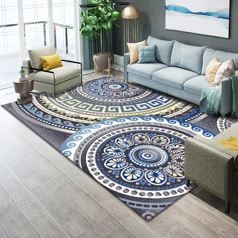 Frendorf | Funky Wohnzimmer Teppich Mehrfarbig Geometrisches Muster Bereichsteppich Synthetisch Haustierfreundlich Fleckenbeständig Waschbar Innen Teppich