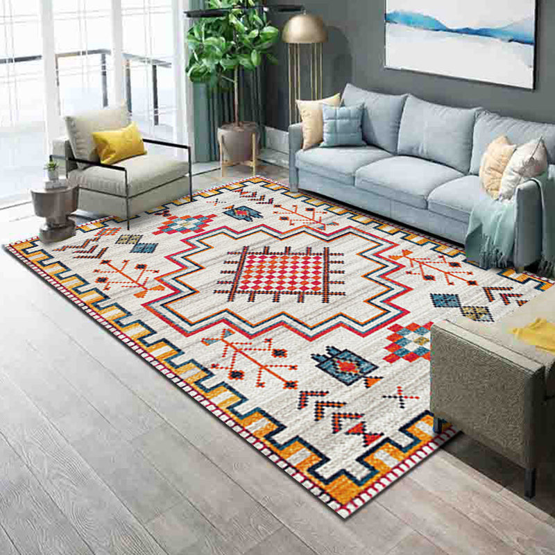 Frendorf | Funky Wohnzimmer Teppich Mehrfarbig Geometrisches Muster Bereichsteppich Synthetisch Haustierfreundlich Fleckenbeständig Waschbar Innen Teppich
