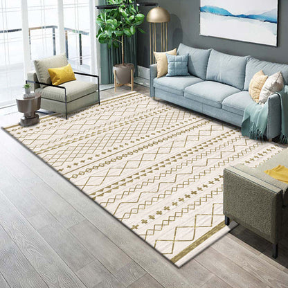 Frendorf | Funky Wohnzimmer Teppich Mehrfarbig Geometrisches Muster Bereichsteppich Synthetisch Haustierfreundlich Fleckenbeständig Waschbar Innen Teppich