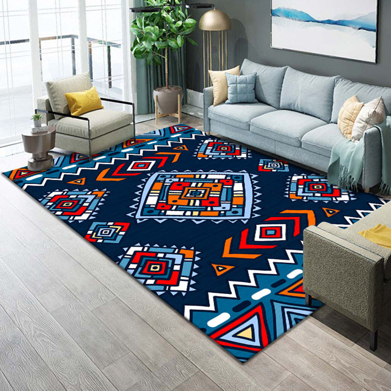 Frendorf | Funky Wohnzimmer Teppich Mehrfarbig Geometrisches Muster Bereichsteppich Synthetisch Haustierfreundlich Fleckenbeständig Waschbar Innen Teppich