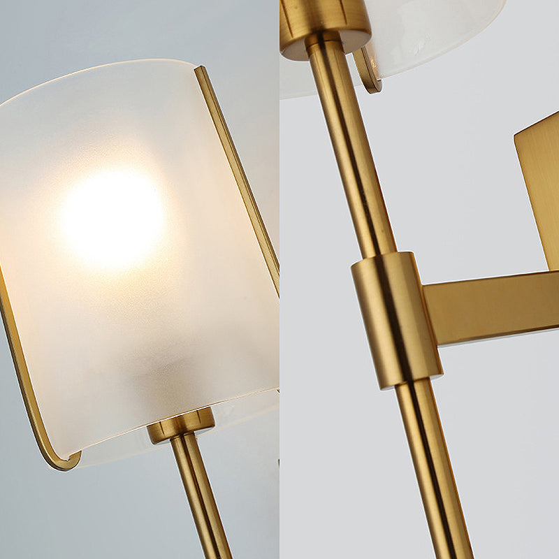 Frendorf | Stoffen Schaduw Gouden Wandlamp Cilinder Enkel Hoofd Eenvoudige Wandgemonteerde Verlichtingsarmatuur voor Woonkamer