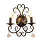 Frendorf | Metalen Zwarte Wandlamp Kandelaar 2-Licht Rustieke Wandverlichting voor Eetkamer met Helder Kristallen Bal