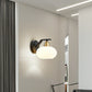Frendorf | Ellipse Schlafzimmer Wandleuchte Minimalismus Weißes Glas Einzelne schwarze Wandlampe Beleuchtung