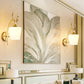 Frendorf | 1 Lichtmetalen Wandverlichting Landelijk Zwart/Goud Hertje Woonkamer Wandlamp met Frosted Glazen Schaduw