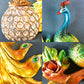 Frendorf | Pauw Slaapkamer Wandlamp Fixture Land Hars 1 Licht Groen/Goud Wandlamp met Orb Kristallen Schaduw, Links/Rechts