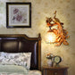 Frendorf | Pauw Slaapkamer Wandlamp Fixture Land Hars 1 Licht Groen/Goud Wandlamp met Orb Kristallen Schaduw, Links/Rechts