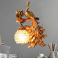 Frendorf | Pauw Slaapkamer Wandlamp Fixture Land Hars 1 Licht Groen/Goud Wandlamp met Orb Kristallen Schaduw, Links/Rechts