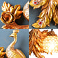 Frendorf | Pauw Slaapkamer Wandlamp Fixture Land Hars 1 Licht Groen/Goud Wandlamp met Orb Kristallen Schaduw, Links/Rechts