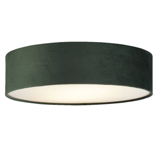Grüner Samt & Opal Diffusor Vintage Runde Flush-Trommellicht 38cm