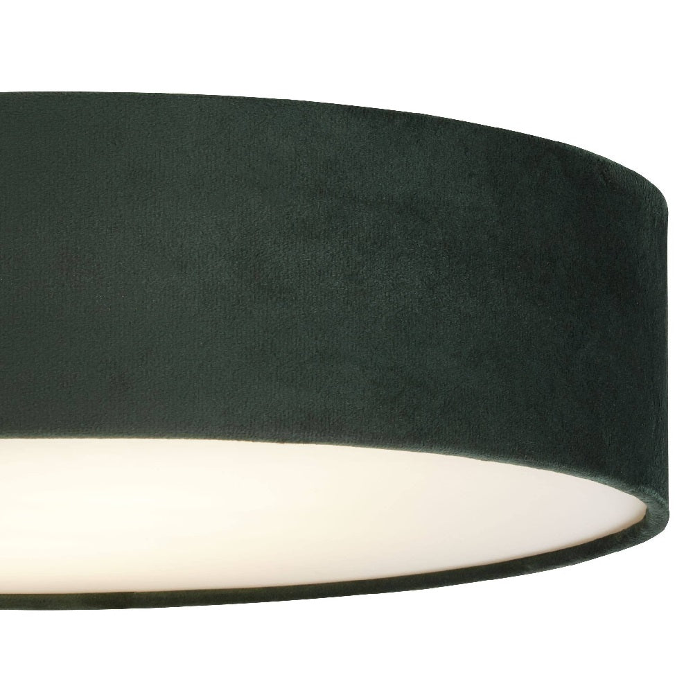 Grüner Samt & Opal Diffusor Vintage Runde Flush-Trommellicht 38cm