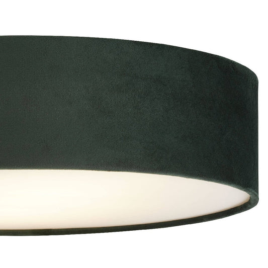 Grüner Samt & Opal Diffusor Vintage Runde Flush-Trommellicht 38cm