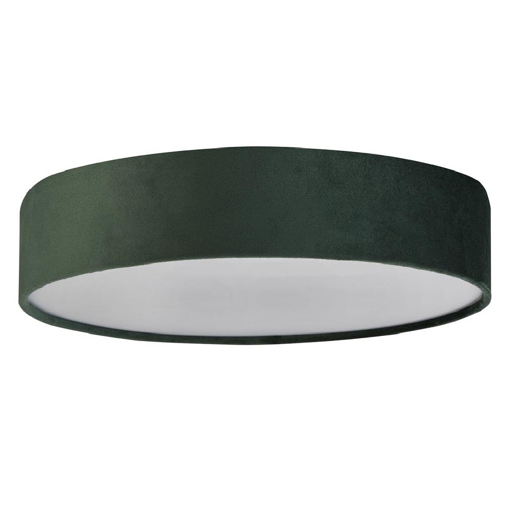 Grüner Samt & Opal Diffusor Vintage Runde Flush-Trommellicht 38cm