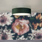 Grüner Samt & Opal Diffusor Vintage Runde Flush-Trommellicht 38cm