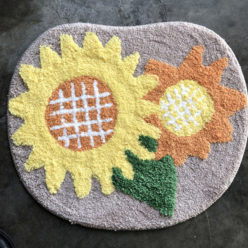 Frendorf | Beruhigender Schlafzimmerteppich mehrfarbiges Blumenmuster Indoor-Teppich rutschfeste Rückseite fleckenresistenter Bereichsteppich