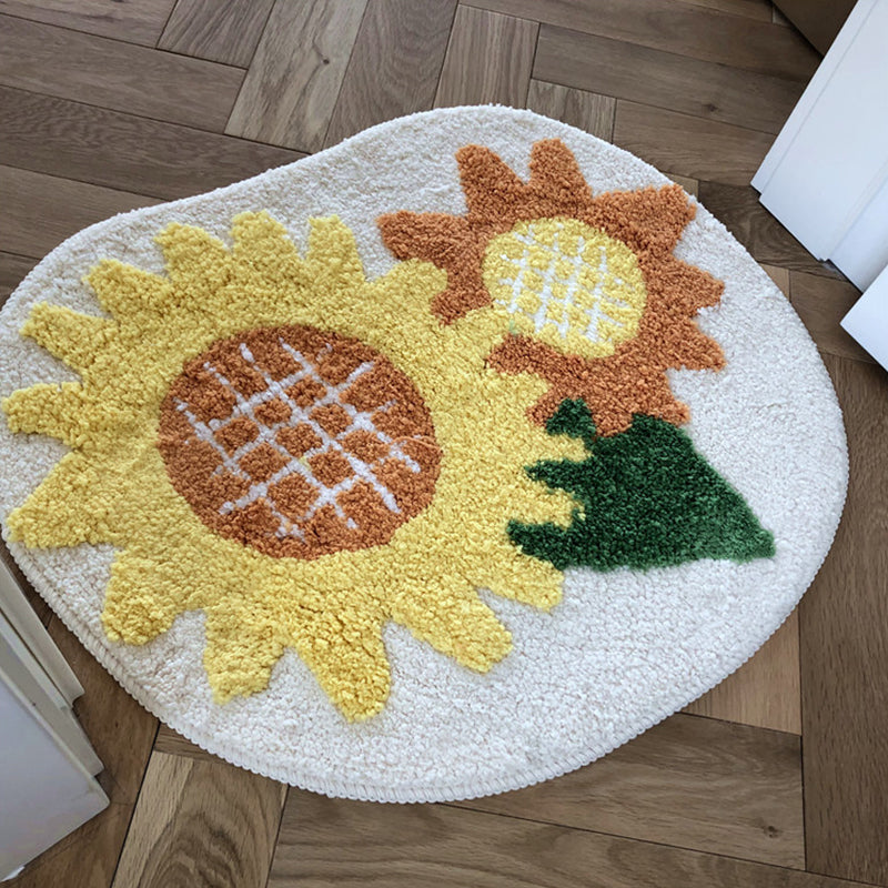 Frendorf | Beruhigender Schlafzimmerteppich mehrfarbiges Blumenmuster Indoor-Teppich rutschfeste Rückseite fleckenresistenter Bereichsteppich