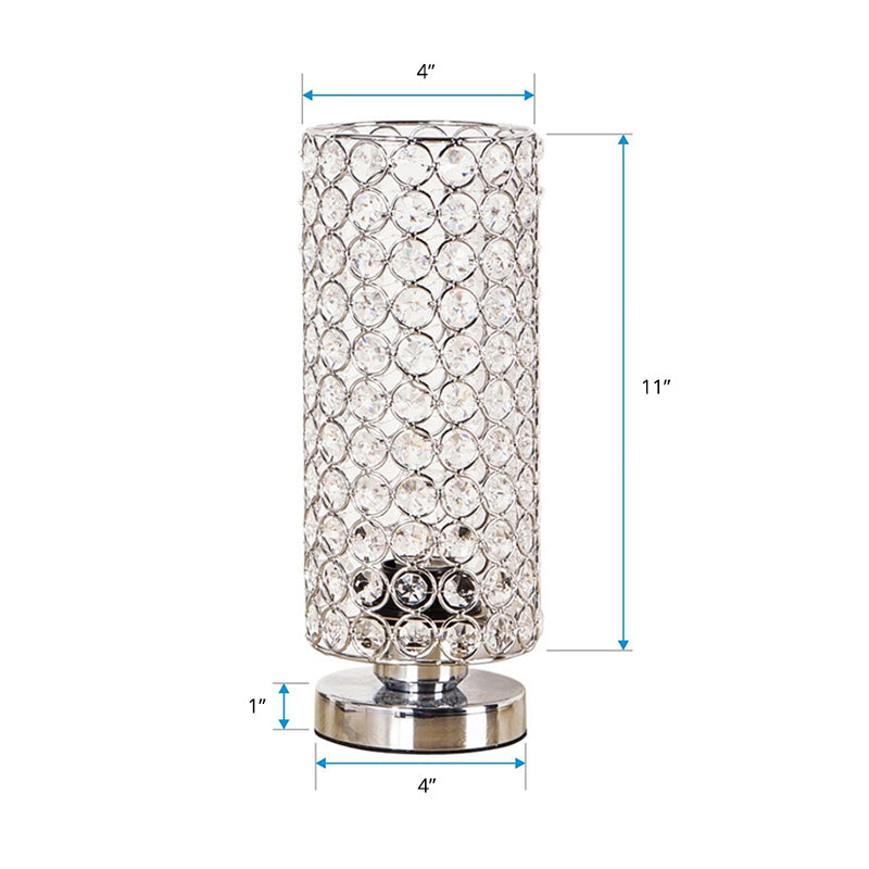 Kristallpol-Form Nachttischlampe Minimalistische Einzelne Chromoberfläche Tischlampe für Schlafzimmer