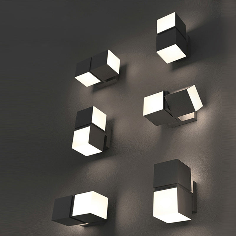 Frendorf | Draaibare Moderne Geometrische Wandlamp Plastic Tuin LED Wandlamp in Grijs