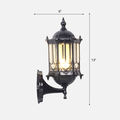 Klarer Glaszylinder-Laternen-Wandhalterung Retro 1 Glühbirne Patio Wandmontierte Leuchte