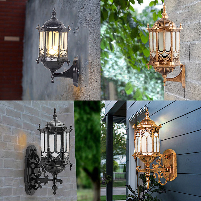 Frendorf | Klarer Glaszylinderlaterne Wandleuchte Retro 1 Glühbirne Patio Wandmontierte Lichtvorrichtung