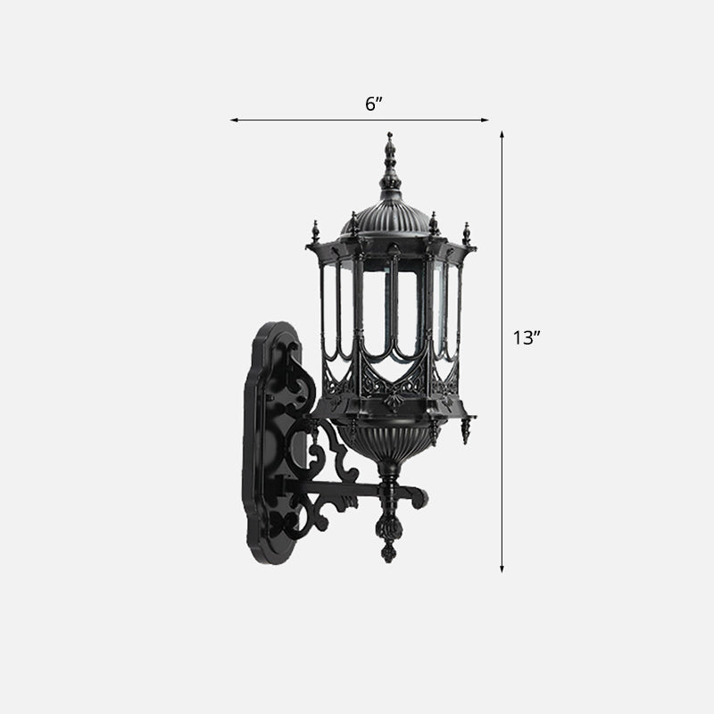 Klarer Glaszylinder-Laternen-Wandhalterung Retro 1 Glühbirne Patio Wandmontierte Leuchte