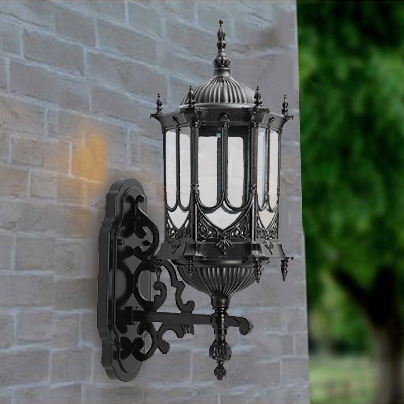 Klarer Glaszylinder-Laternen-Wandhalterung Retro 1 Glühbirne Patio Wandmontierte Leuchte