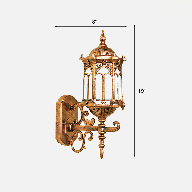 Klarer Glaszylinder-Laternen-Wandhalterung Retro 1 Glühbirne Patio Wandmontierte Leuchte