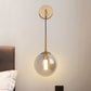 Frendorf | Silberne Glasball Wandlampe Einfache Einzelne Messing Wandmontierte Leuchte für Schlafzimmer