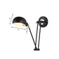 Frendorf | Bowl Wohnzimmer Wandleuchte mit Schwenkarm Industrie Retro Metallic 1 Licht Schwarz Lesewandlicht