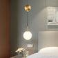 Frendorf | Opal Glas Sferische Wandlamp Fixture Simpliciteit 1 Bulb Wandlamp Sconces voor Slaapkamer