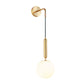 Frendorf | Opal Glas Sferische Wandlamp Fixture Simpliciteit 1 Bulb Wandlamp Sconces voor Slaapkamer