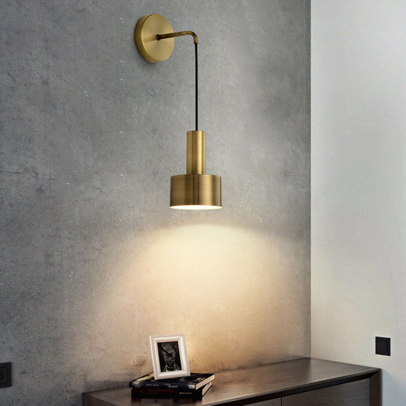 Frendorf | Postmoderne Kleine Wandhängende Lampe Metallic Einzel-Glühbirne Nachttisch Lesewandlampe