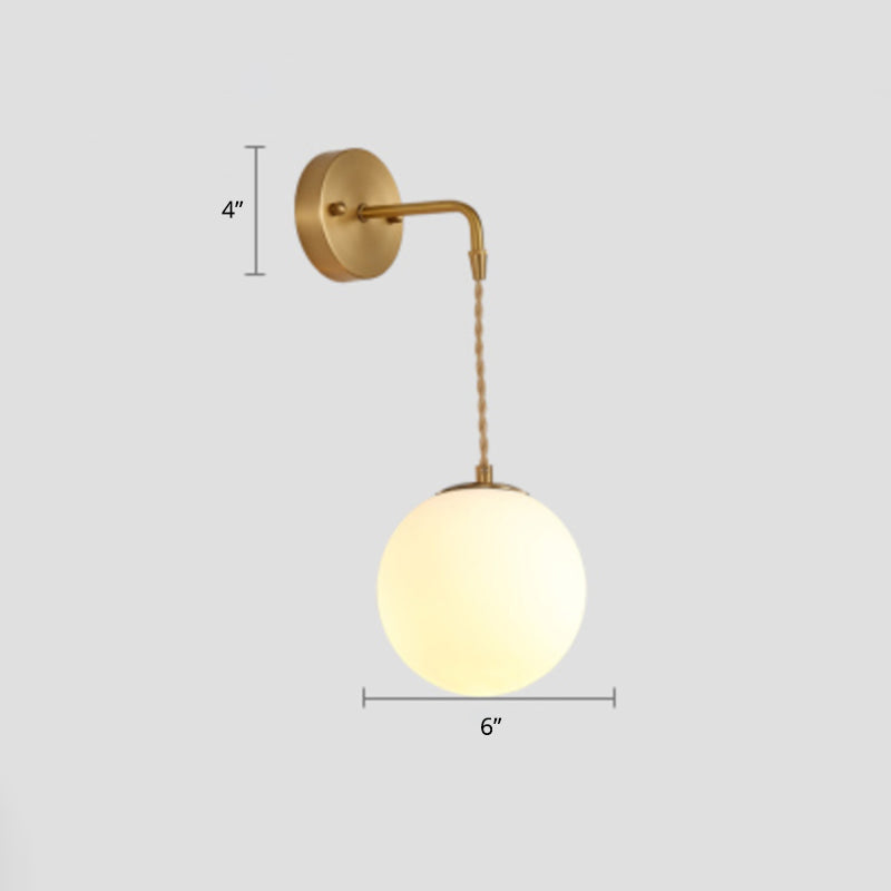 Frendorf | Postmoderne Kleine Wandhängende Lampe Metallic Einzel-Glühbirne Nachttisch Lesewandlampe