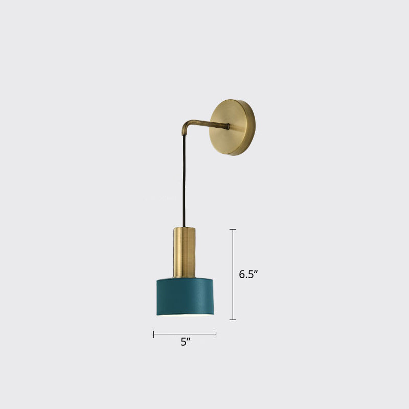 Frendorf | Postmoderne Kleine Wandhängende Lampe Metallic Einzel-Glühbirne Nachttisch Lesewandlampe